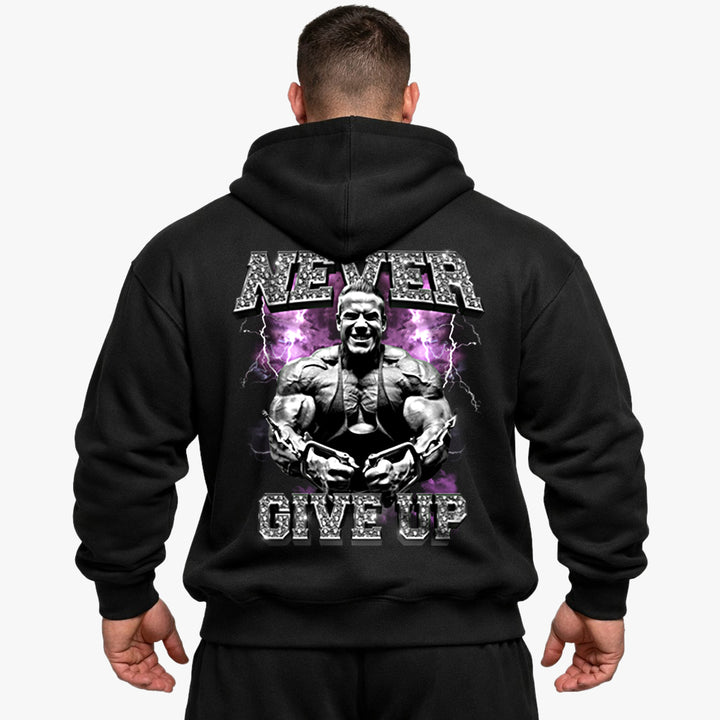 Never give up Oversized (Backprint) Hoodie