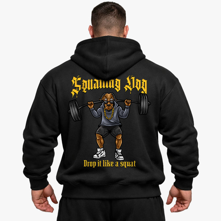 Squatting dog (Backprint) Oversized Hoodie