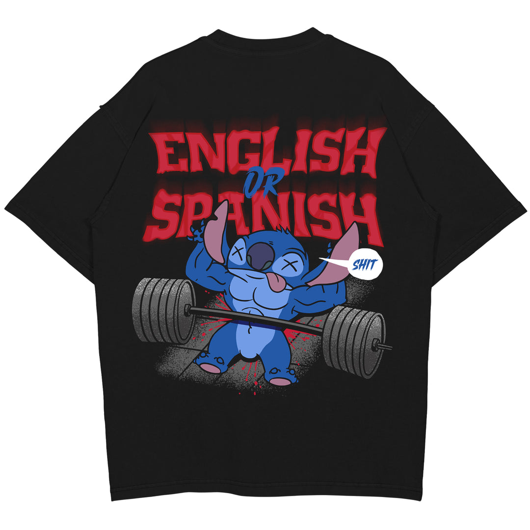 English or spanish Oversized (Backprint) Shirt